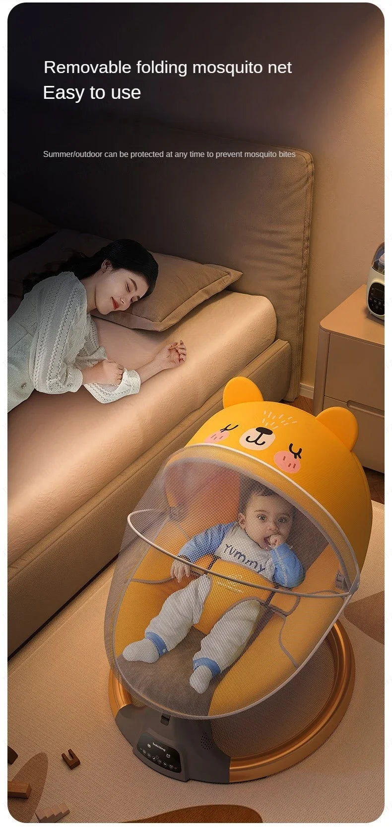 Electric Automatic Baby Rocking Cradle - Modern Newborn Sleep Aid Swing