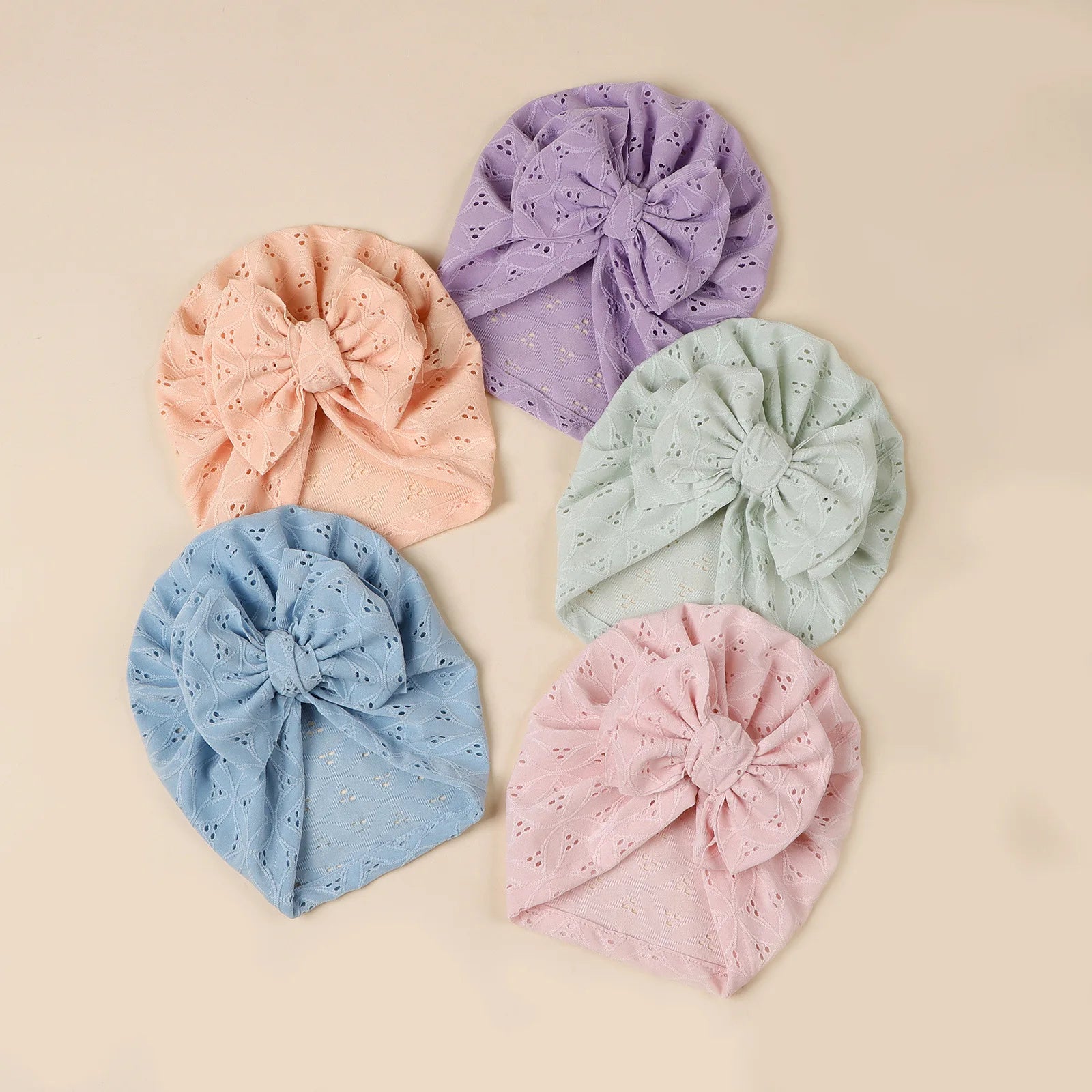 Double Layer Soft Knit Newborn Beanie Big Bow Hollow No Brim Infant Girls Pullover Hat Baby Photo Props Head Cap
