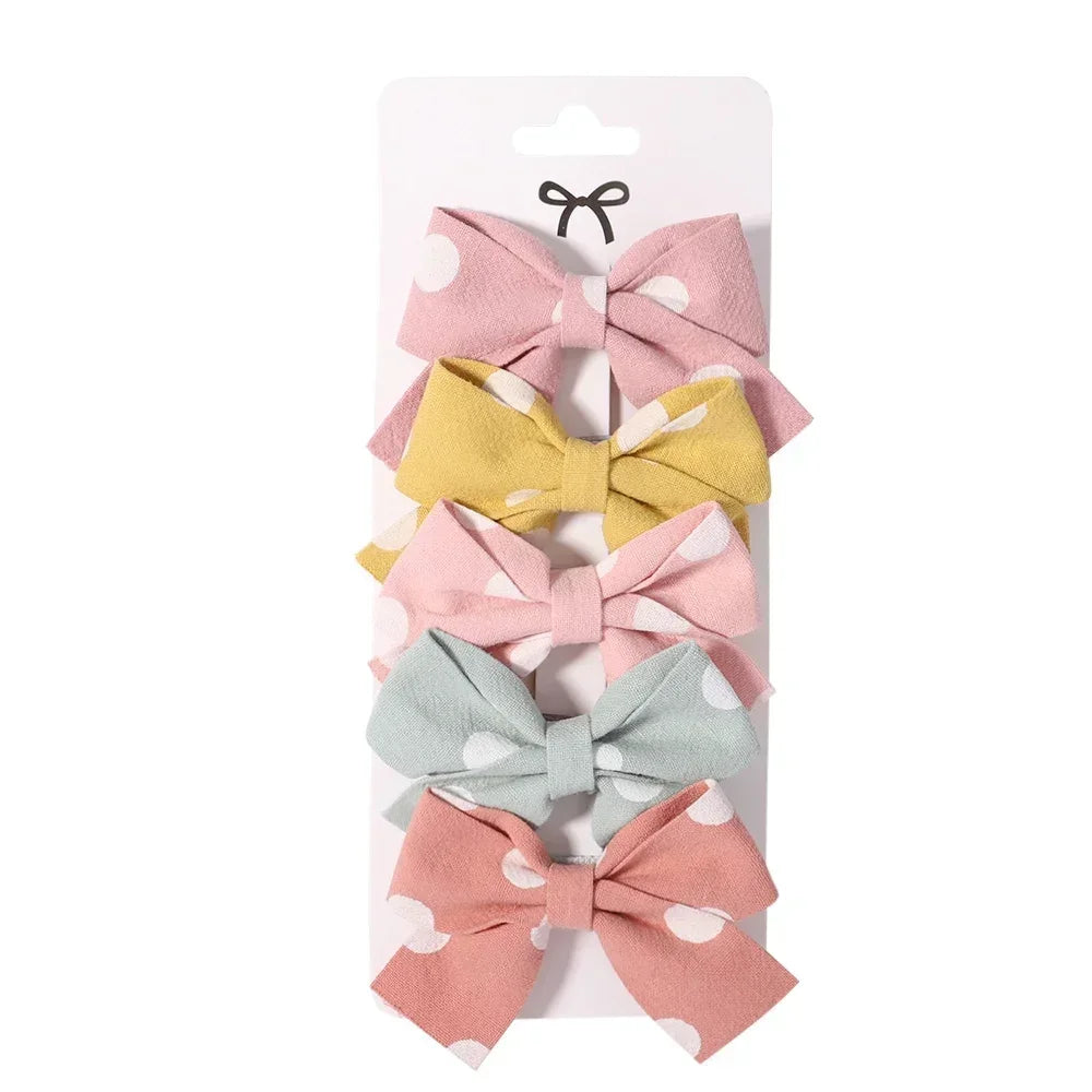 Mini Baby Girl Hair Clips Set 5Pcs Floral Bow Bunny Princess Hairpins for Toddler Girls