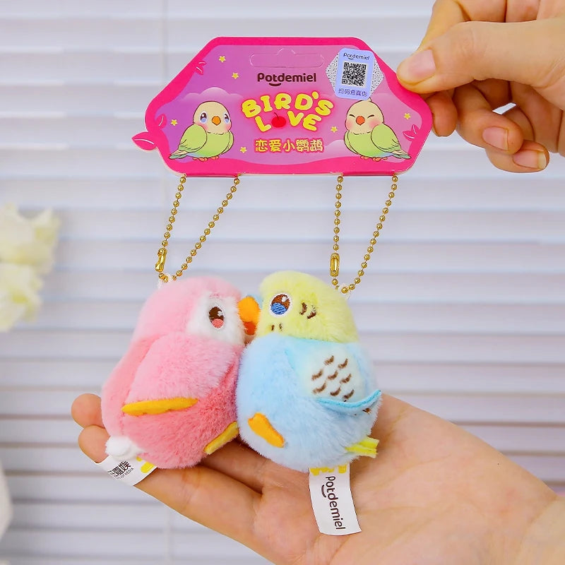 Kissing Couple Bird Plush Toy Bag Pendant Magnet KC001 Soft Plush For Bags Decor