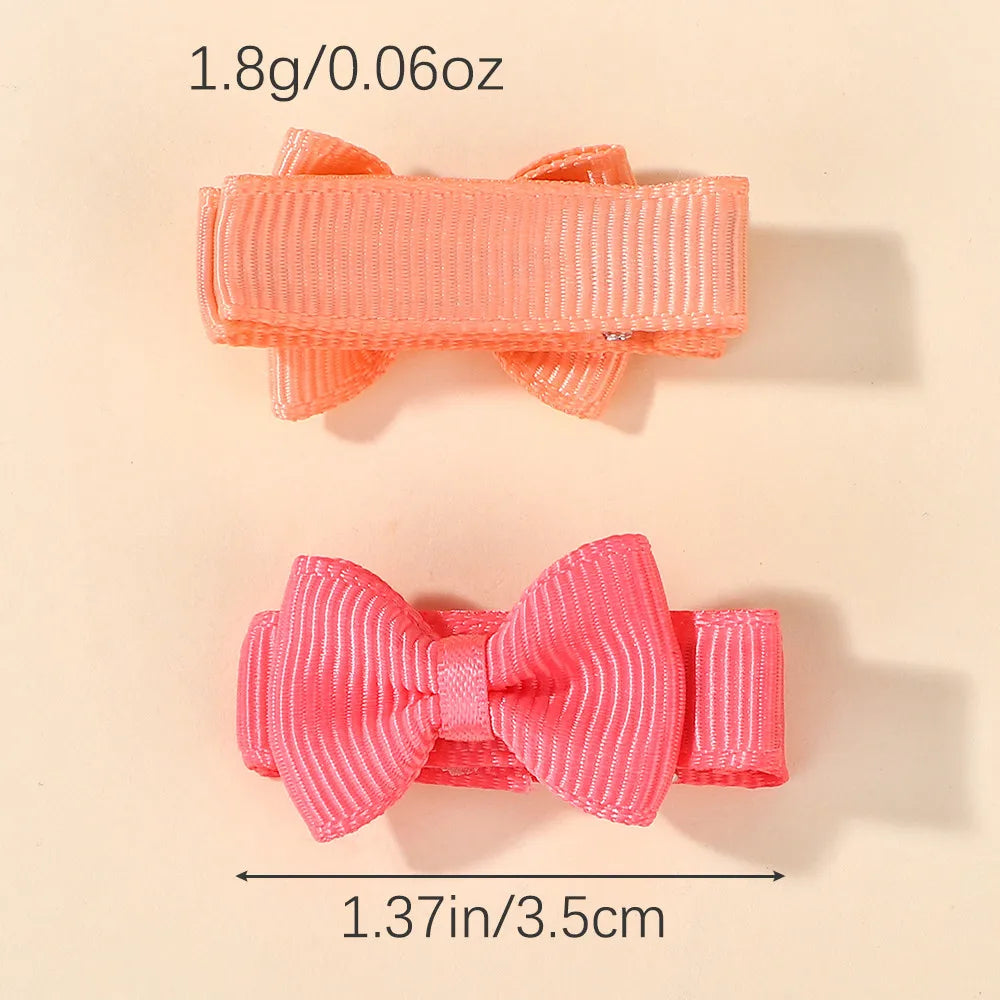36pcs/set Ribbon Mini Hair Bows Clips for Girls Cute Candy Color Bowknot Hairpins Headwear Toddlers Hair Accessories