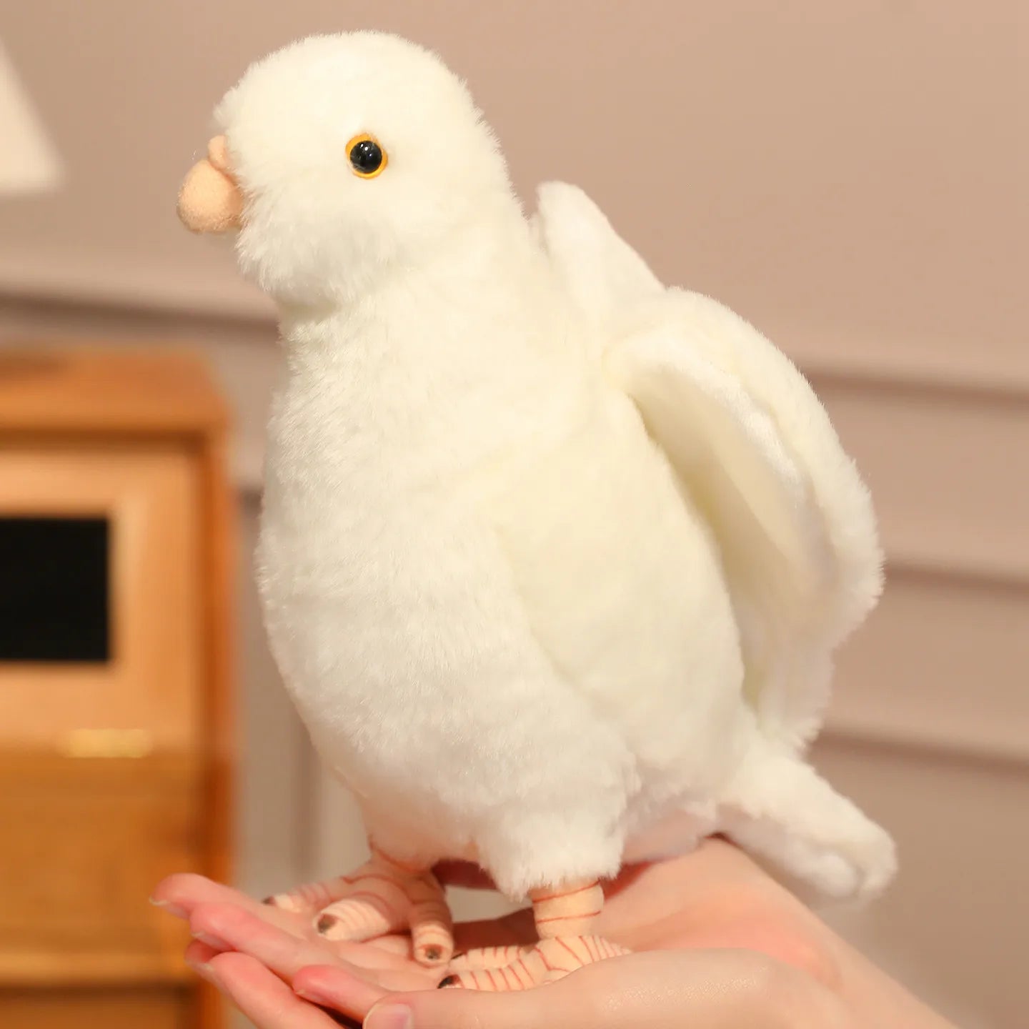 Grey White Simulation Pigeon Plush Toy Peace Dove Stuffed Animal Doll for Kids Home Decor And Photography Props