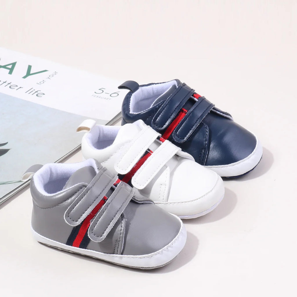 2025 Spring and Autumn Baby Boys Girls First Walking Indoor Outdoor Toddler Shoes Casual Sports Design PU Leather For 0-18M