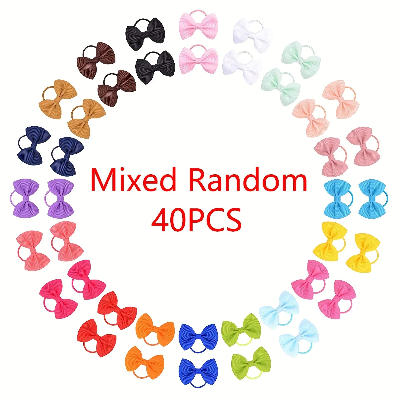 Girls Hair Bows Elastic Ribbon Bowknot Rubber Hairbands 20 To 40 Pcs Lot Wholesale Pack