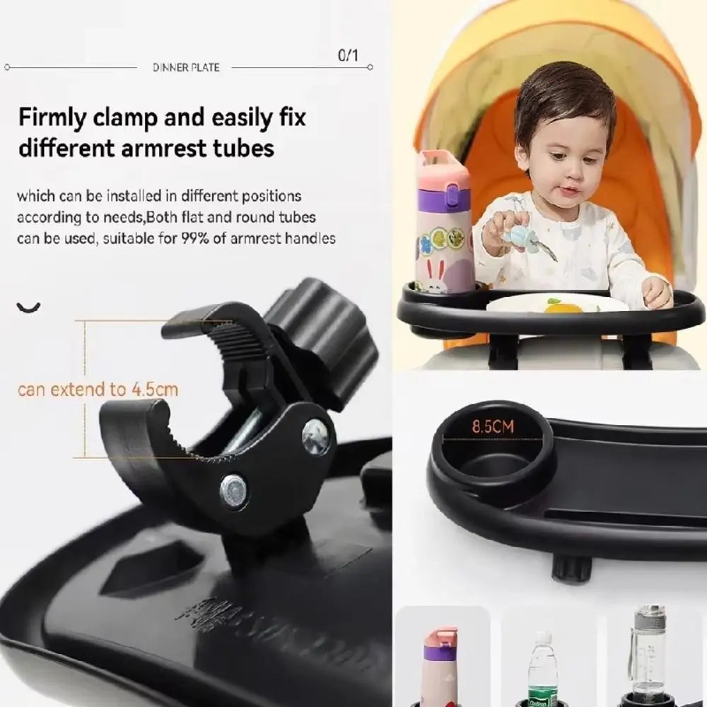 Antislip Stroller Cup Holder Detachable Handy Universal Stroller Tray Multi-purpose Convenient Baby Stroller Cup Holder Toddlers