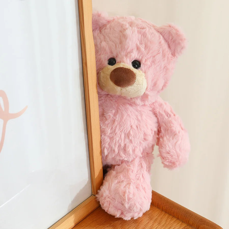 Hot High Quality Lovely Curly Teddy Bear Doll Brown Plush Soothing Toy Stuffed Toys Room Decoration Birthday Gift For Kids Girls