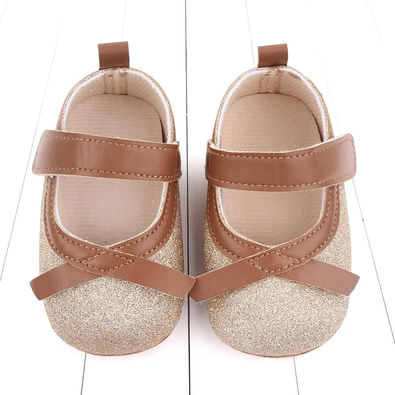Hot Selling Spring And Autumn Baby Girls First Walking Toddler Shoes For 0-18M Baby Princess Shoes Fashion Design Soft Sole