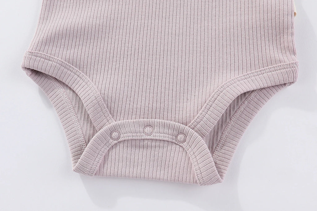 3-Piece Solid Color Baby Unisex Bodysuits Long Sleeve Newborn Rompers 0-24 Months Four Seasons Infant Clothes