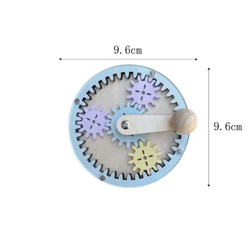 Montessori Busy Board Wooden Educational Toy for Children Gear and Hand Wheel Alarm Clock Mirror