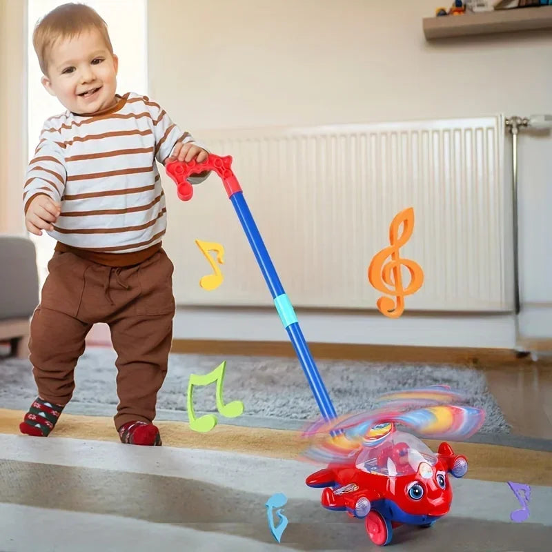 Interactive Baby Walker Toy With Push Handle For Kids Boys And Girls Toddlers, Detachable Plane Toy Car Design With Wheel
