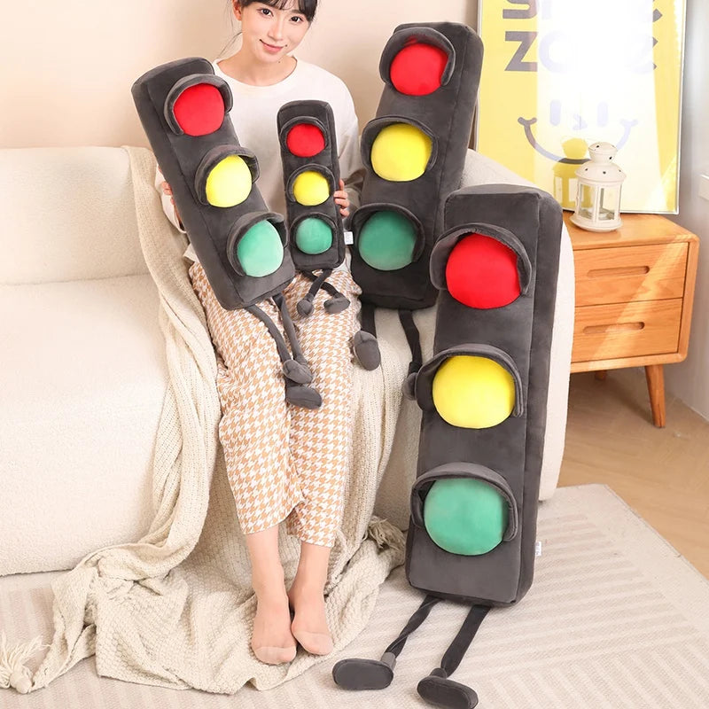 Lifelike Stuffed Signal Lamp Plush Toys Soft Traffic Light Toys For Children Funny Traffic Game Props Creative Home Decor