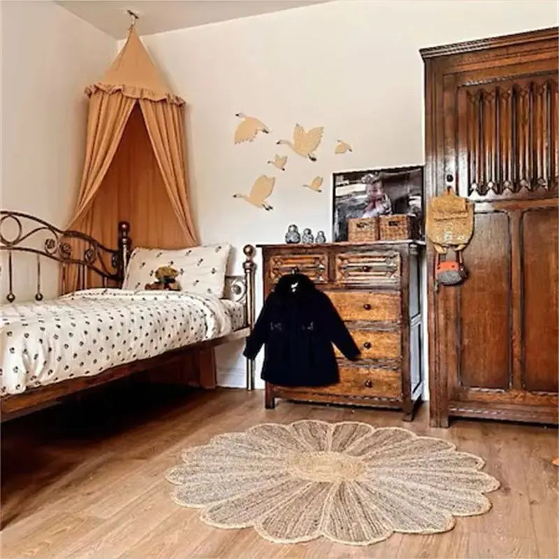 6Pcs/Set Ins Scandinavian Style Wooden Group of Flying Goose Mural Niche Can Be Pasted into the Wall to Cover up Ugliness with Retro Inspiration Wooden Goose Home Background Wall Decoration Nursery Wall Decoration Natural Sty