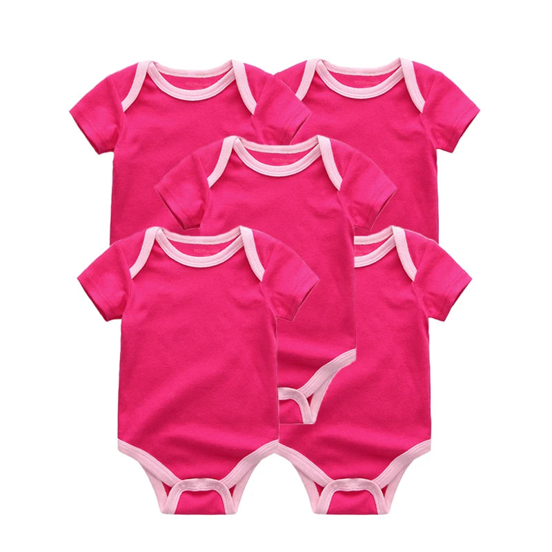 Carter's 5-Piece Solid Color Unisex Baby Bodysuits Short Sleeve Onesies 0-12M Soft Cotton