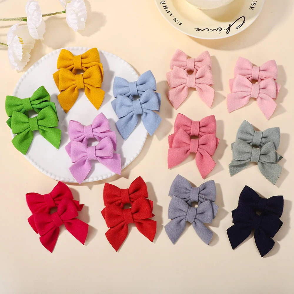 40Pcs random color cheer bow hairgripes for girls hair bangs lovely bowknot hairclip boutique kids headwear barrette