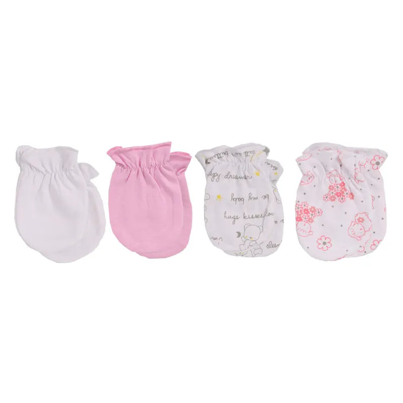 Kiddiezoom Newborn Gloves 0-6M 4/5 Pairs 100 Percent Cotton Breathable Baby Mittens For Newborns