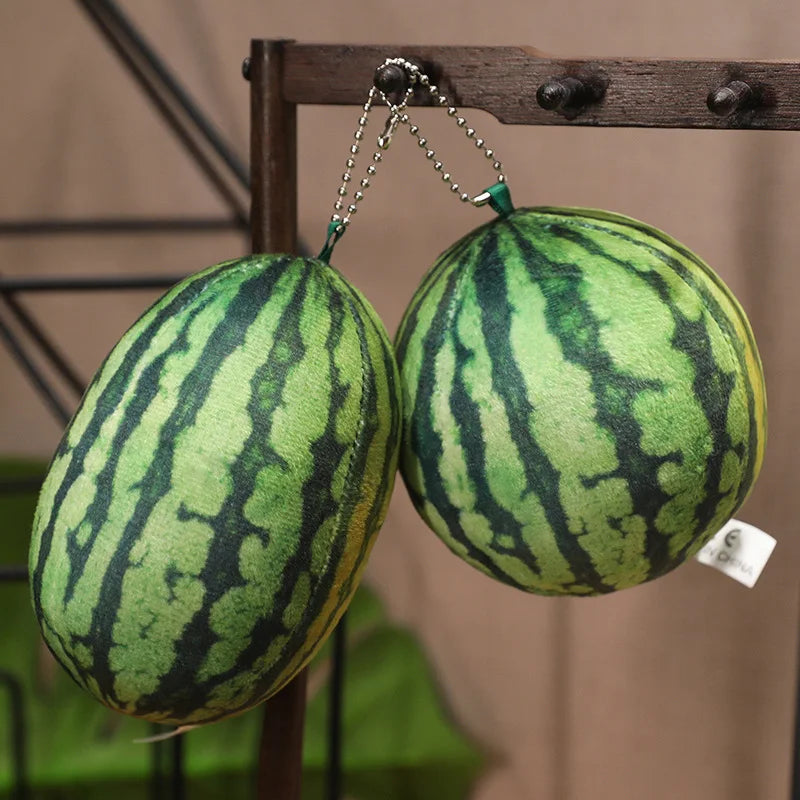Kawaii Watermelon Plush Doll Pillow Lifelike Oval Shape Soft Toy for Home Decor Fun Hug Gift for Boys & Girls