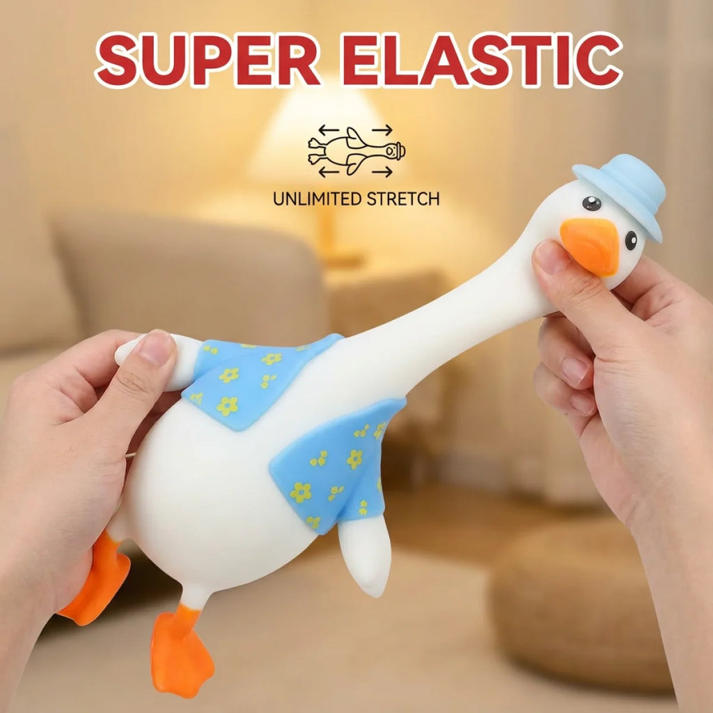 Duck Squishy Toy – Cute Fluffy Duckling Shape, Squeeze to Relieve Stress, Portable Size, Unzip Flower Feature,Fun for All Ages