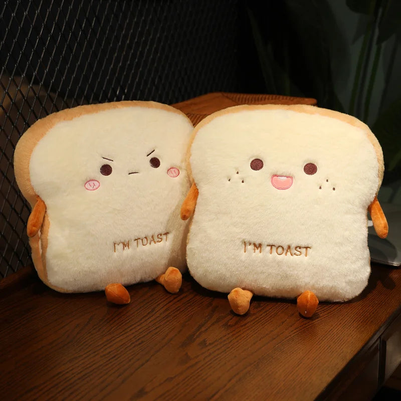1pc 35cm Plush Bread Pillow Cute Simulation Food Toast Soft Doll Warm Hand Cushion Home Decoration Kids Toys Birthday Gift