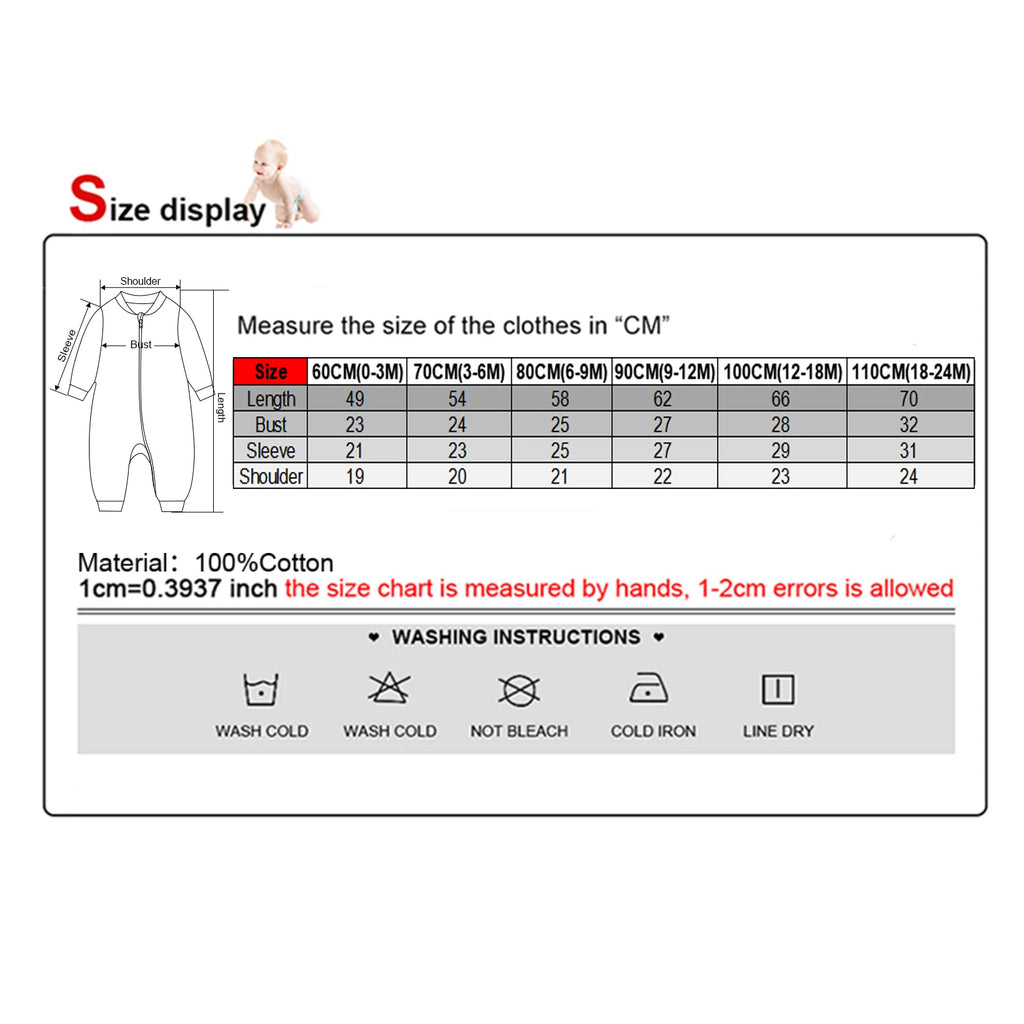 Kiddiezoom Fashion Cartoon  Orange Love 100%Cotton zipper Long Sleeve Baby Boy Girl Rompers Soft newborn Jumpsuits Clothes