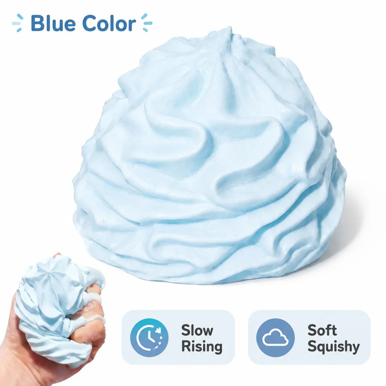 Cream Swirl Squishy Toy Slow Rising Imitation Whipped Cream Fidget Toy Soft Squeeze Stress Relief Decompression Party Gift