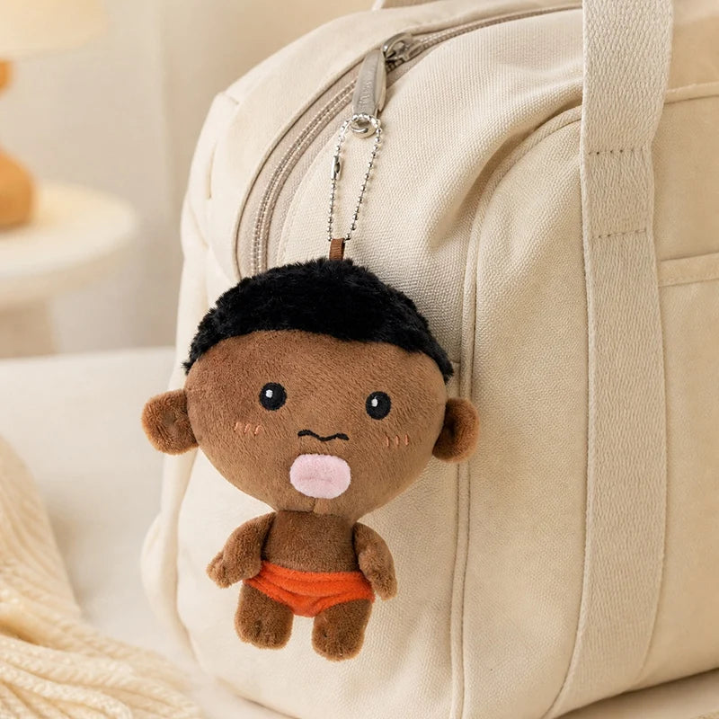 Net Red Black Pendant Keychain 15cm Natasha Black Plush Doll Black Man Decompression Squeeze Ball Plush Doll Boy Girl Gift
