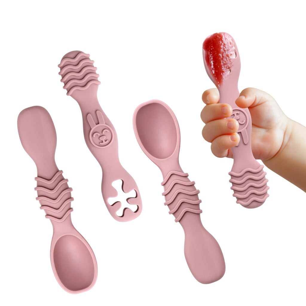 4 Pcs Baby Led Weaning Utensils, Multicolor Baby Spoons Self Feeding 6+ Months, Cucharas para Bebes for Solids and Purees