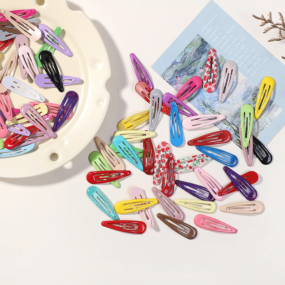 20/50Pcs Snap Hair Clips Candy Color Glossy 2 Inches No Slip Metal Hair Pins Clips Barrettes Accessories for Baby Girls Toddlers
