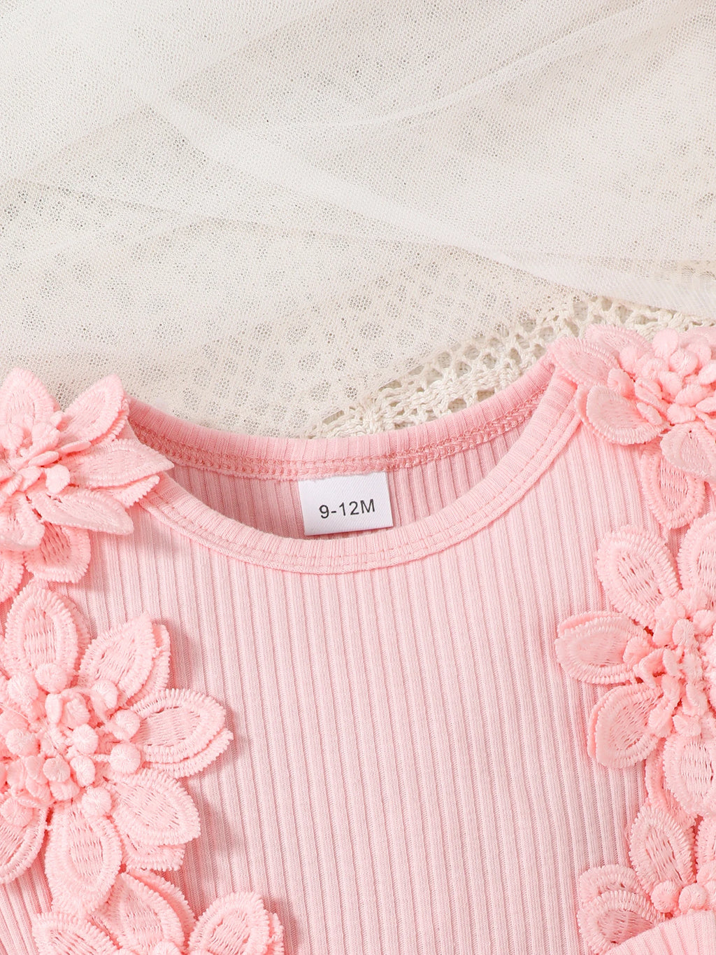 0-18 Months Newborn Baby girl Bodysuit Beautiful Flower Bow Chiffon Jumpsuit+Headband 2Pcs/Set for Baby Summer Fashion Jumpsuit