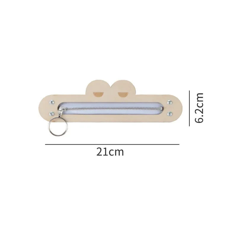 Montessori Busy Board Wooden Educational Toy for Children Gear and Hand Wheel Alarm Clock Mirror