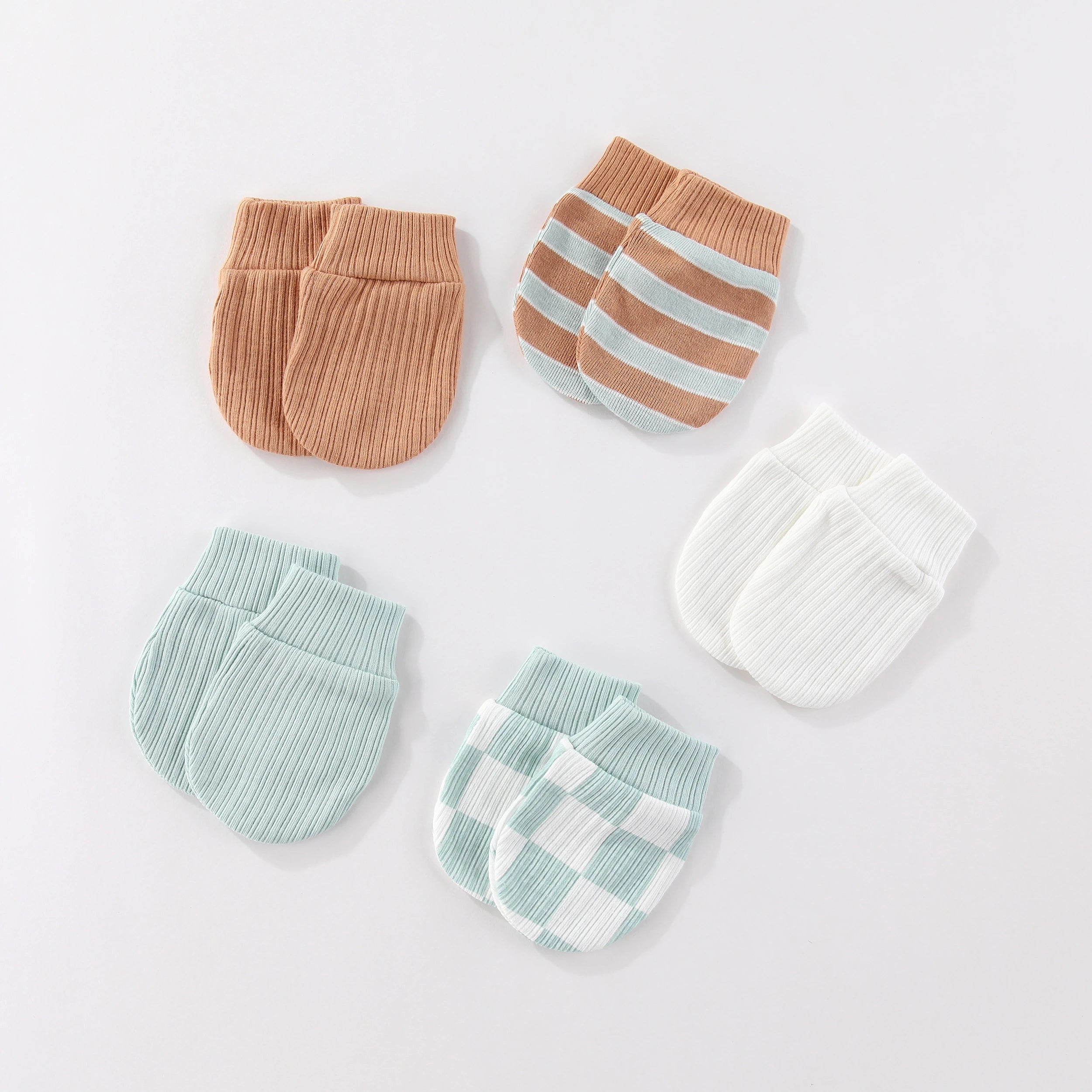 Kiddiezoom Newborn Gloves 0-6M 4/5 Pairs 100 Percent Cotton Breathable Baby Mittens For Newborns
