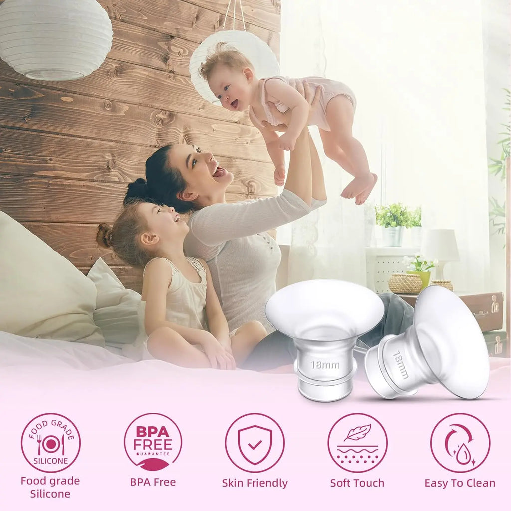 12/13/14/15/16/17/18/19/20/21/22mm Breast Pump Funnel Inserts Plug-in Different Caliber Size Converter Small Nipple Horn Adapter