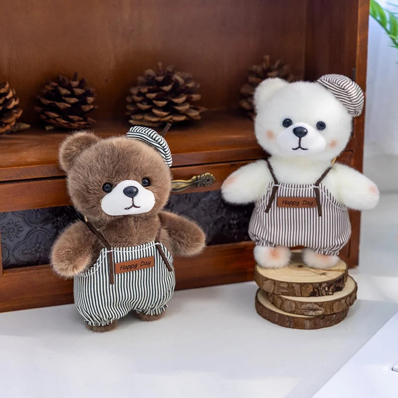 10cm New Kawaii Little Bears Pendant Plush Toy Stuffed Soft Animal Cartoon Bear Backpack School Bag Keychain Decor for Kids Gift