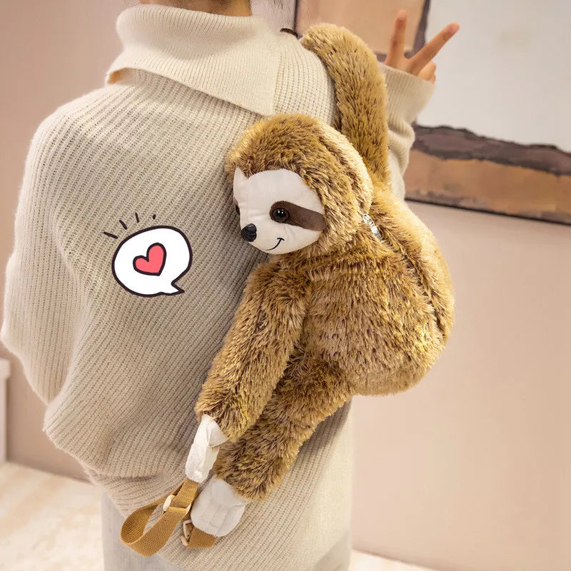 Hot 1pc 40cm Lovely Plush Sloth Alpaca Lemur Elephant Backpack Toy Cute Animal Shoulders Bag Lions Rabbit Giraffe Nice Gift