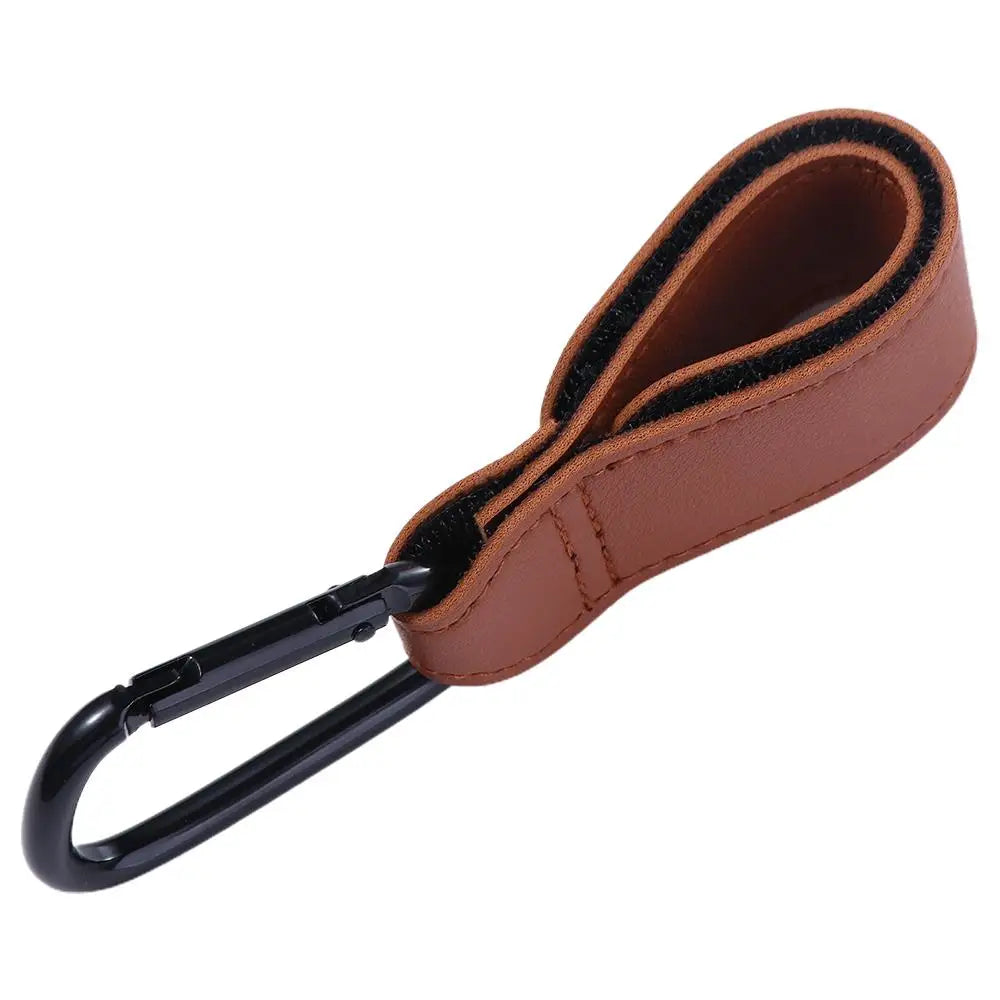 Portable Aluminum Alloy Carabiner Hanging Bags PU Leather Stroller Hooks Clips Cart Organizer Pram Hook Baby Bag Stroller Hook