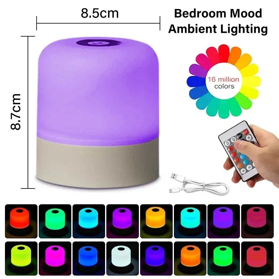 GGbingo Touch Night Light Rgb Dimmable Remote Control Ambient Lighting For Bedroom Living Room