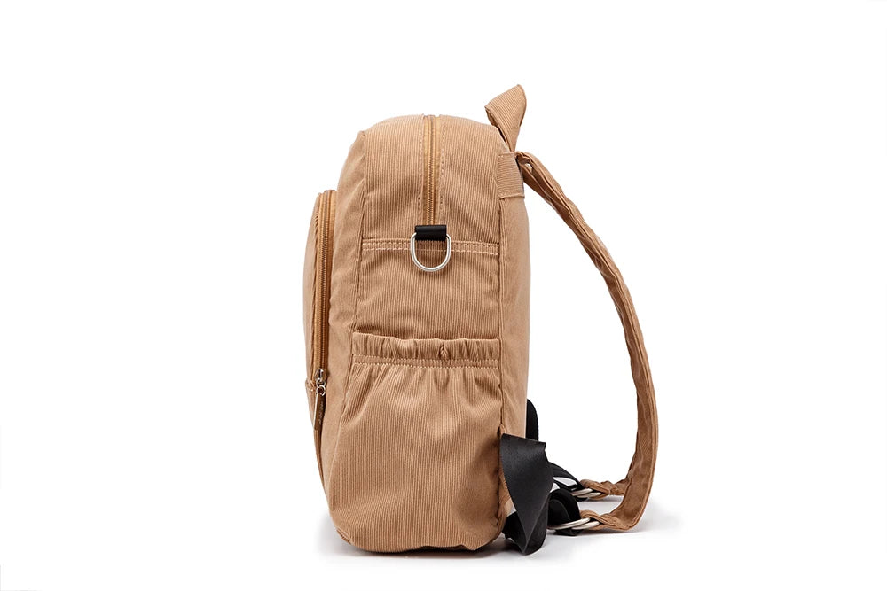 Soboba Large Capacity Diaper Backpack for Mom with Soft Corduroy Fabric and Convenient Design