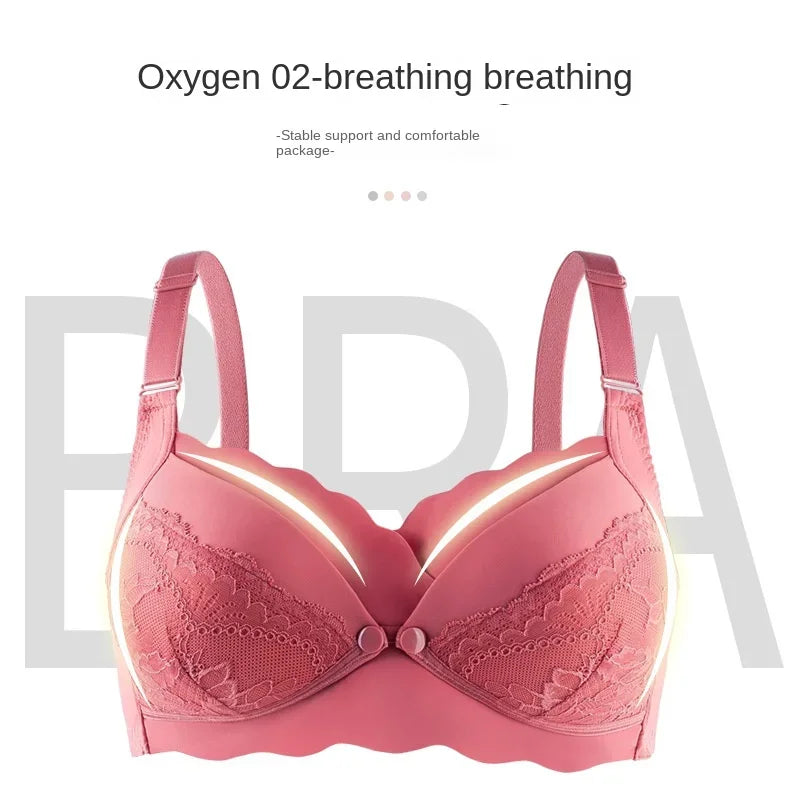 2026 New Maternity Underwear Breastfeeding Gathered Anti-Sagging Pregnancy Pure Cotton Thin Bra Maternity Nursing Lace Bras