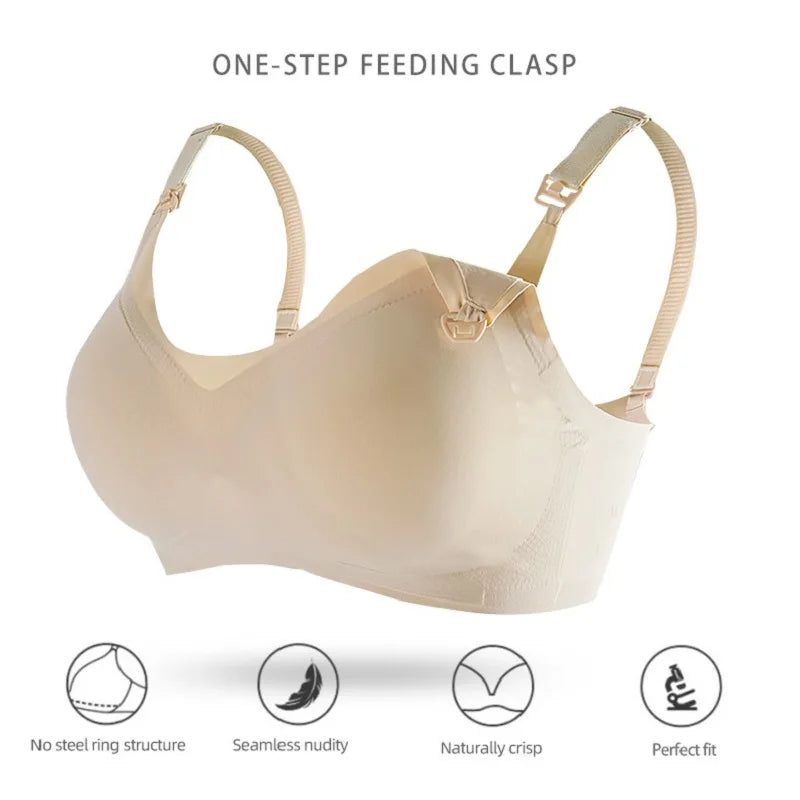 Comfortable Seamless Breast Feeding Bra Wire Free Nursing Bra Front Opening Maternity Special Breastfeeding Underwear Breathable