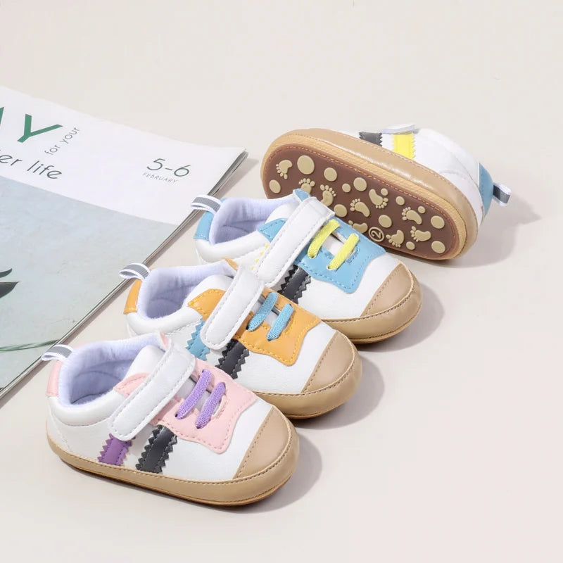 Baby Girls Boys Casual Shoes TPR Sole Anti Slip Sneakers Fashion Design High Quality Newborn Toddler Shoes First Walkers BSK4193