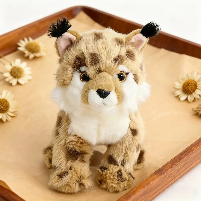 25CM Anime Yellow Leopard Plush Toy Ultra-Soft Simulated Animal Cute Wildlife Doll Lifelike Collectible Kids Gift