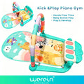 Great Value Baby Kick& Play Piano Gym, Soft Light Music Activity Mat, with Hanging Rattles, Toddler Sensory