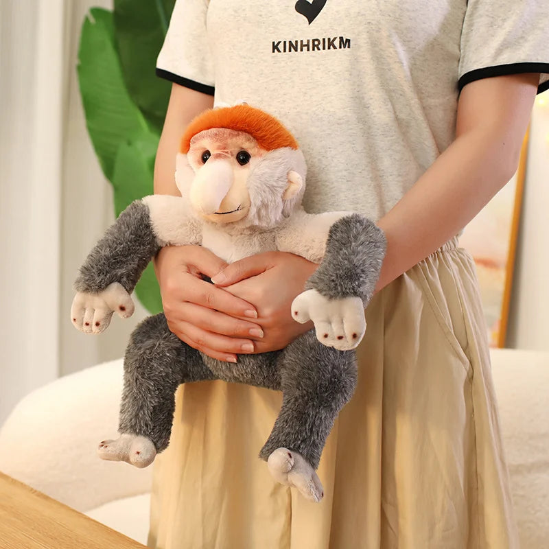 Proboscis Monkey Plush Toys Soft Dolls Pillow - Creative Cartoon High-Quality Baby Comfort Gift for Birthday Or Valentine's Day