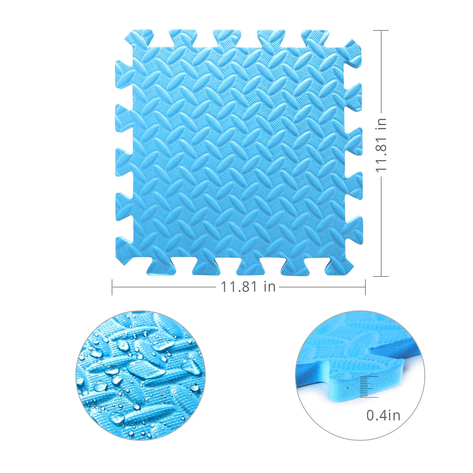 0.4 Inch/16pcs Thick Square Puzzle Mat ,30*30cm EVA Foam Baby Play Mat for Children Room Activities, Red/Yellow/Blue/Green