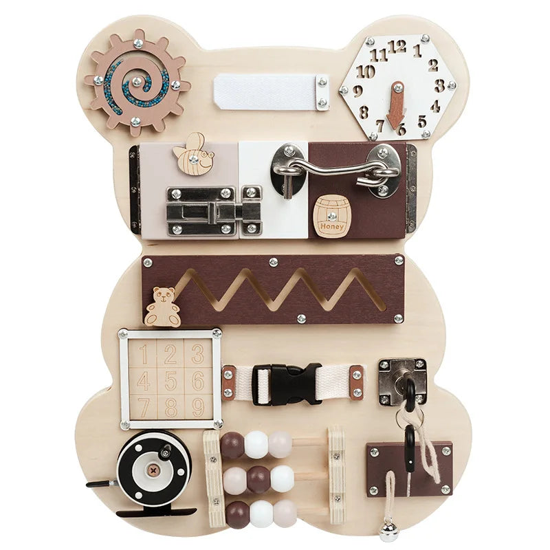 Baby Montessori Wooden Toys Busy BoardAnimal Guinea Pig Dinosaur Clock Pattern Pairing Board Educational Toys For Children Gift