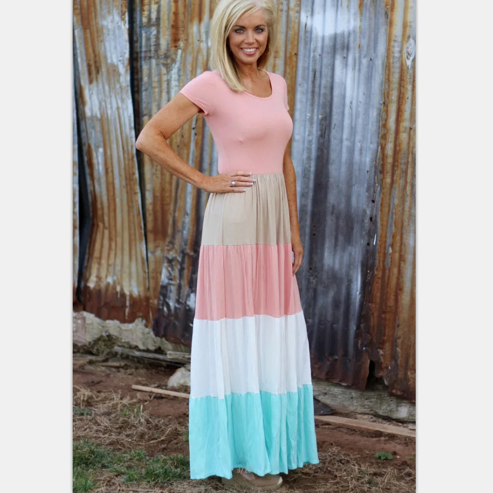 Summer Beach Mother Daughter Dress Women Boho Long Dress Kids Family Matching Outfits Girls Dresses Children's Clothing Vestidos