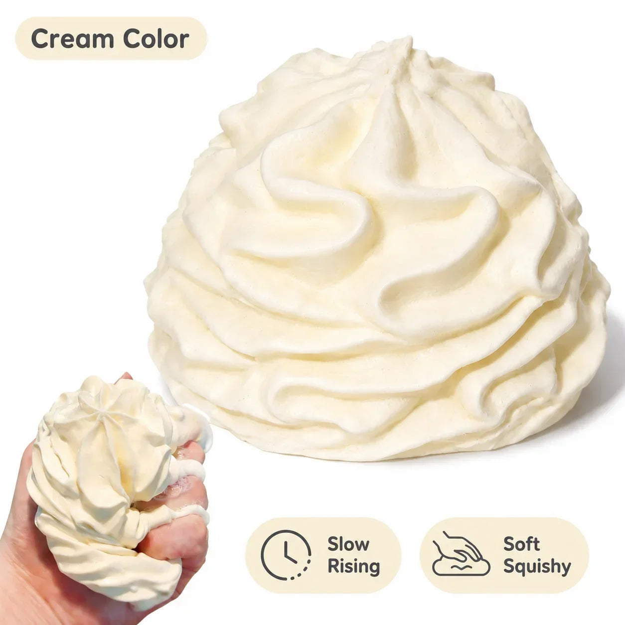 Cream Swirl Squishy Toy Slow Rising Imitation Whipped Cream Fidget Toy Soft Squeeze Stress Relief Decompression Party Gift