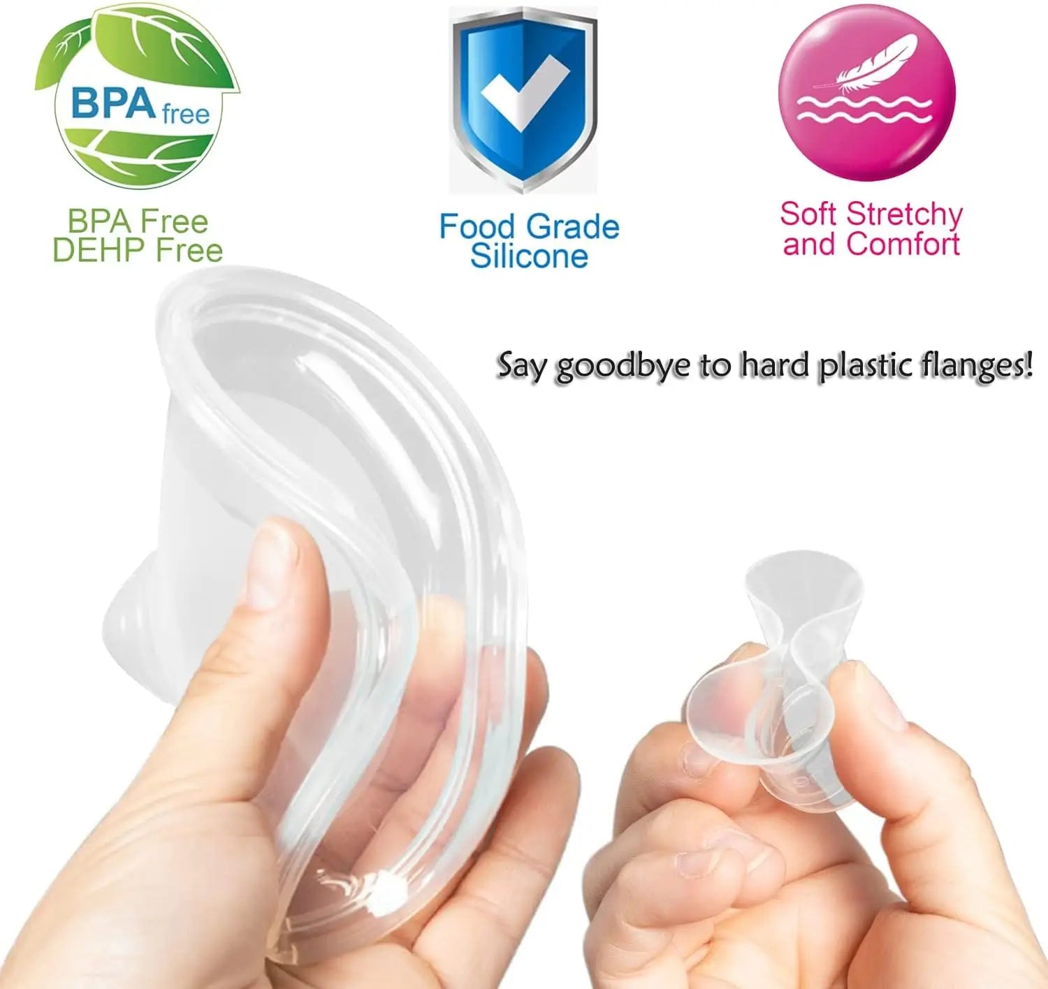 BornBL Breast Flange (2-Pack), Replacement Accessories for Wearable Breast Pump S9/S10/S12 Pro, Food-grade Silicone Shield Funel