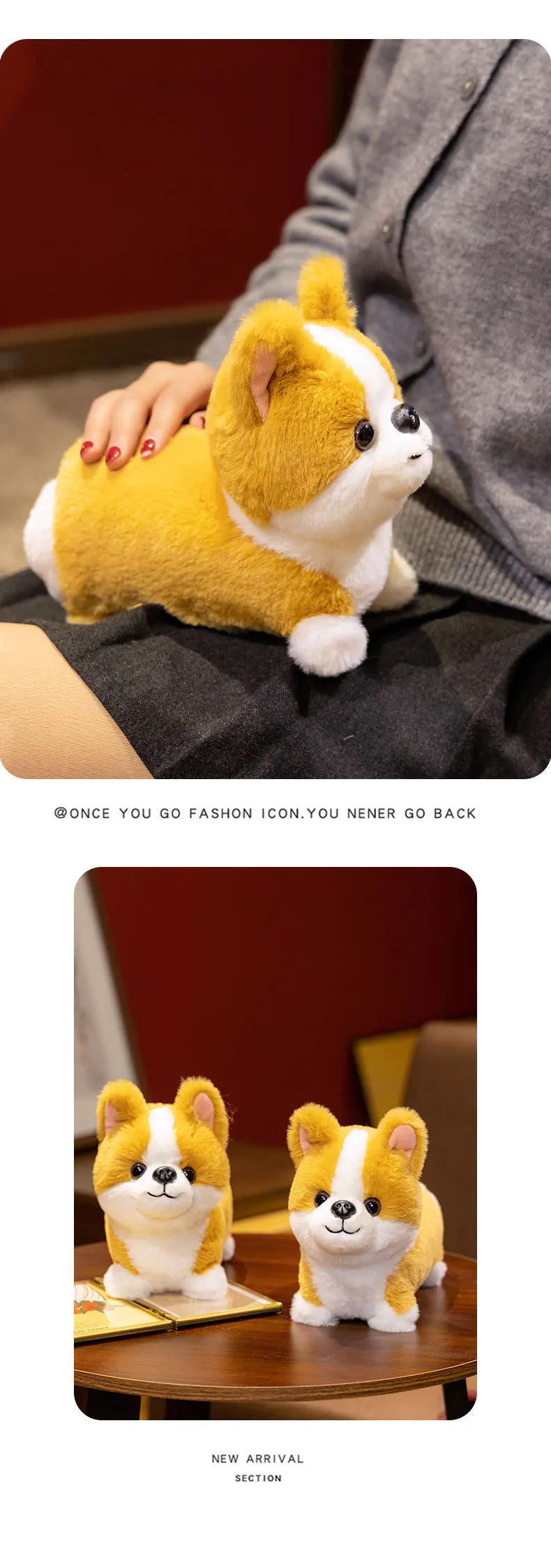 Hot Lifelike Corgi Dog Plush Toy Stuffed Animal Cute Simulation Puppy Inu Fluffy Appease Baby Doll Gift for Children Birthday