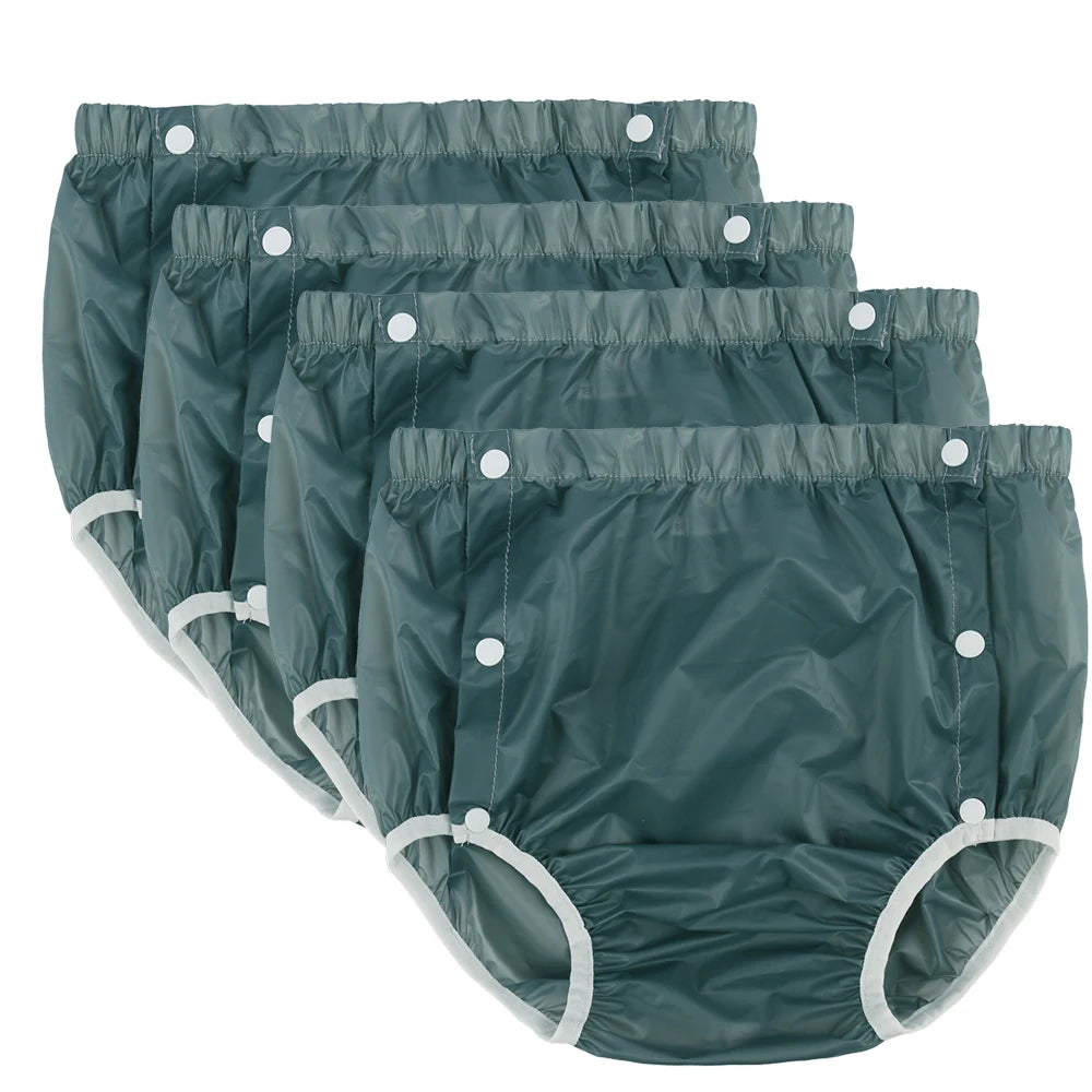 4pcs Washable Reusable Cloth Diapers Comfortable Soft Noiseless Leak-Proof Incontinence Brief Covers for Day And Night Use