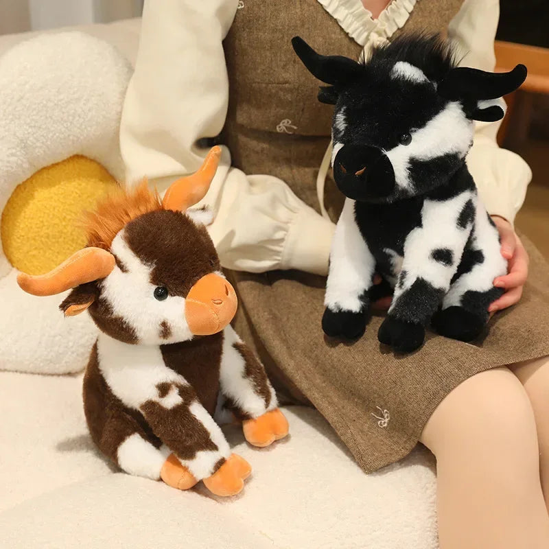 New 1pc 30cm Treasuringu New Highland Cattle Stuffed Toys Highland Cow Plush Toy Soft Animals Fluffy Doll Birthday Gift For Kids